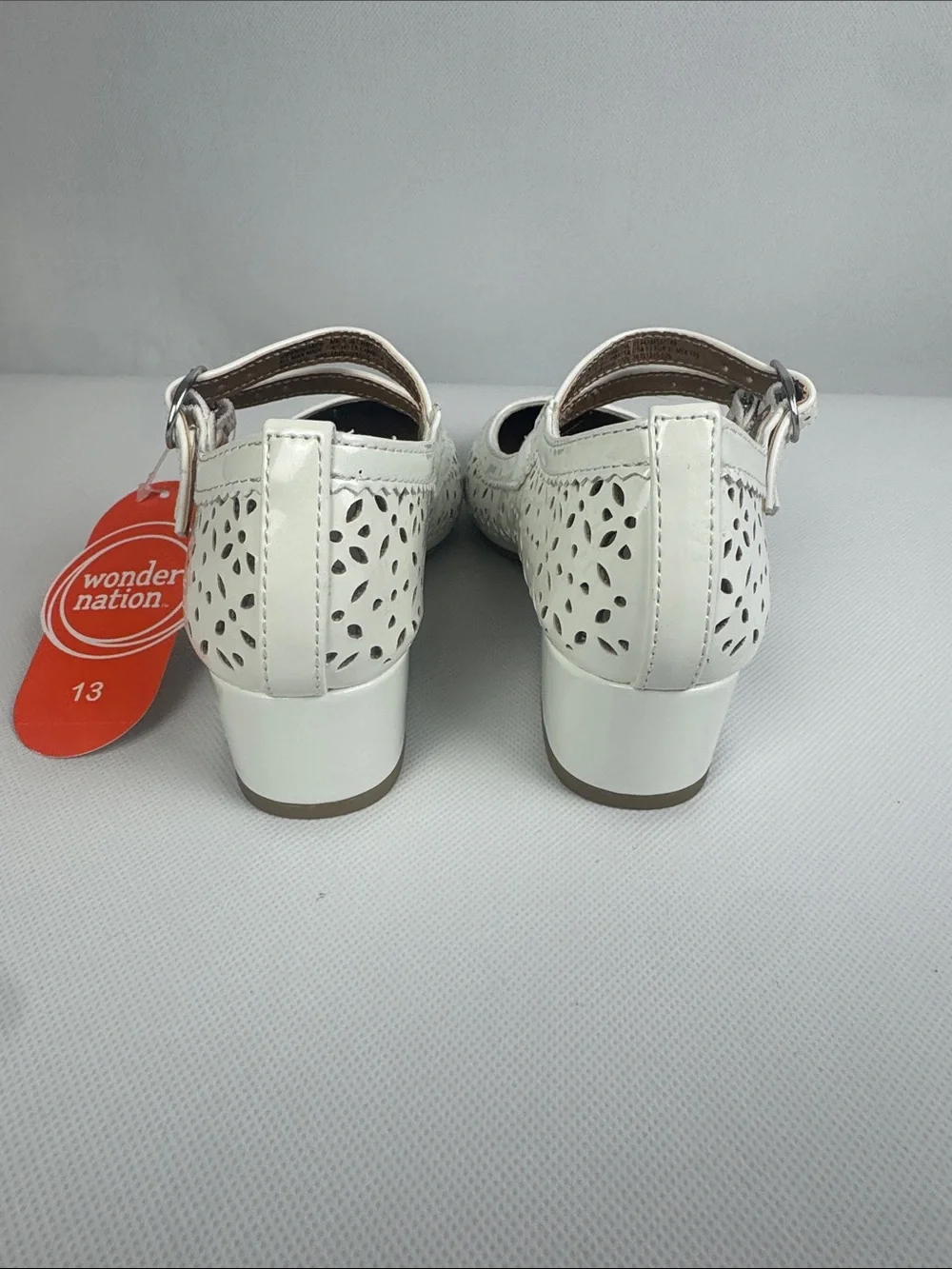 wonder nation White Perforated Double-Strap Mary Jane Dress Shoes var sizes